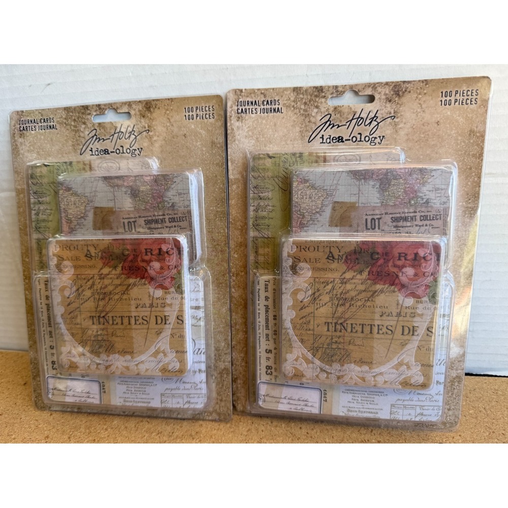 NOS Sealed Lot of 2 Tim Holtz 2019 Idea-ology Journal Cards 100 Pieces x 2